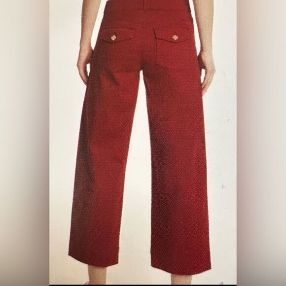 NWT Gloria Vanderbilt Women’s Red Pull On Wide Leg Crop Pants - Size 8 - Picture 2 of 12